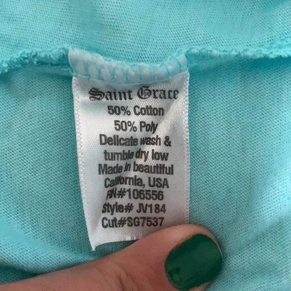 Saint Grace Womens/Juniors Tank Top Blue M - Picture 6 of 9
